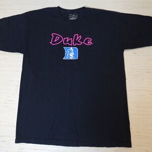 Vintage Duke University Blue Devils T-Shirt Black Pink Logo Foot Locker Team Edi